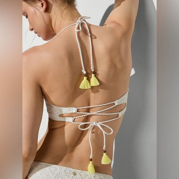 Victoria's Secret Swim Archives Beach Lace Push-Up Bikini Top Coconut White 36DD - Picture 2 of 5